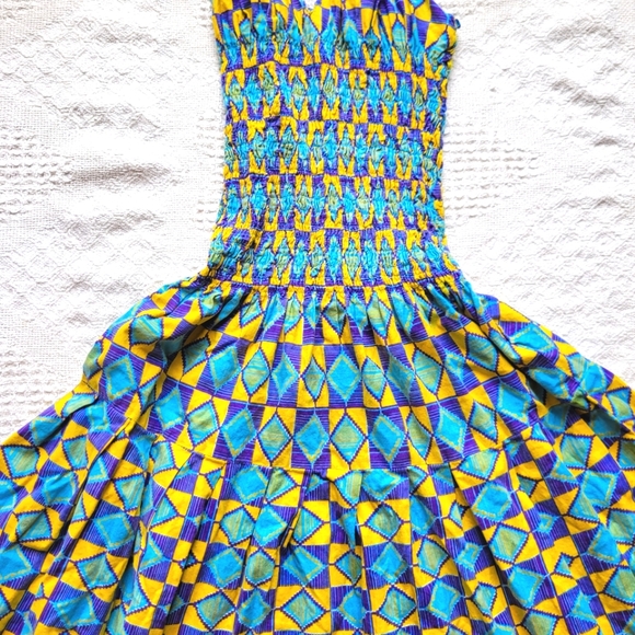 Geometric Vibrant Halter Top Adjustable Maxi Summer Dress - Picture 5 of 12